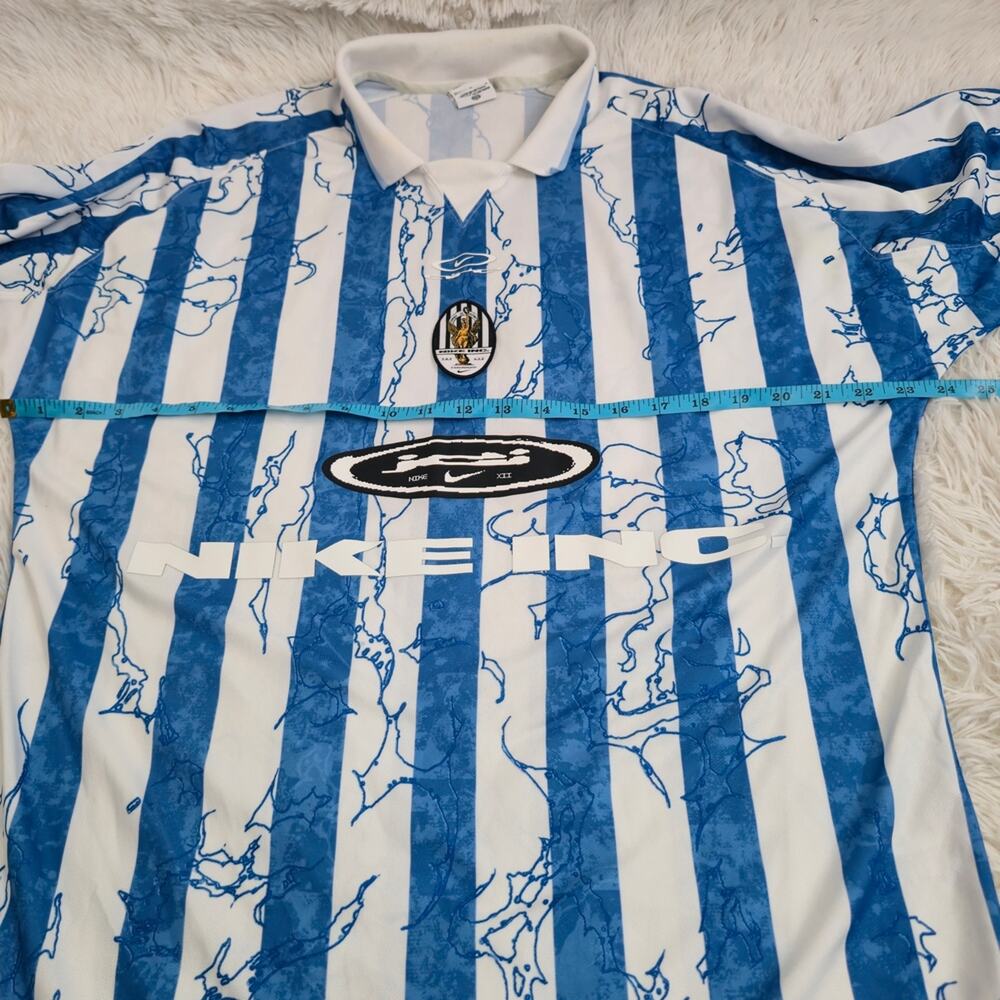 Men's Nike Air Blue And White Striped Long Sleeve Blokecore Jersey - Picture 11 of 14